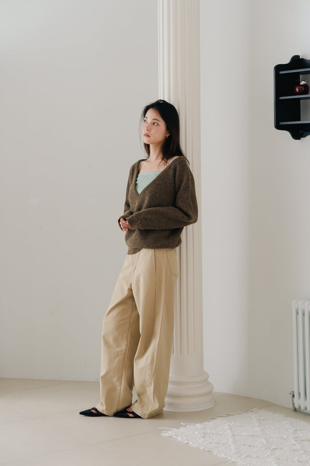 Soft Layered Knit Set-BROWN
