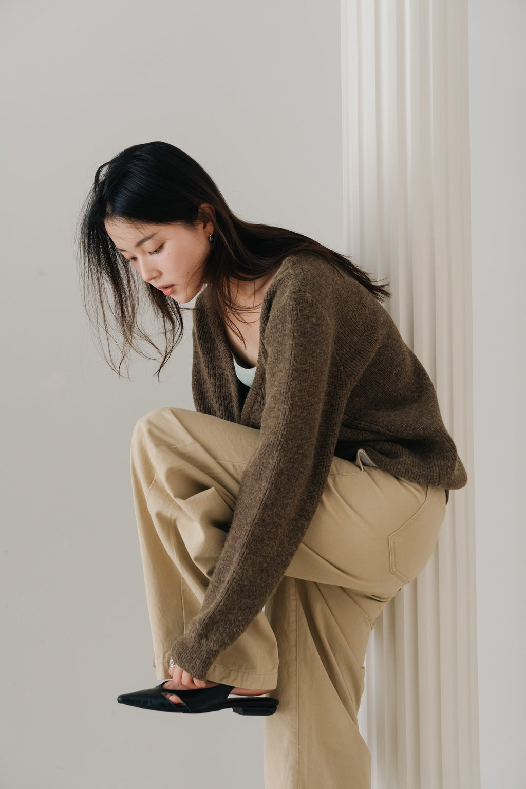 Soft Layered Knit Set-BROWN