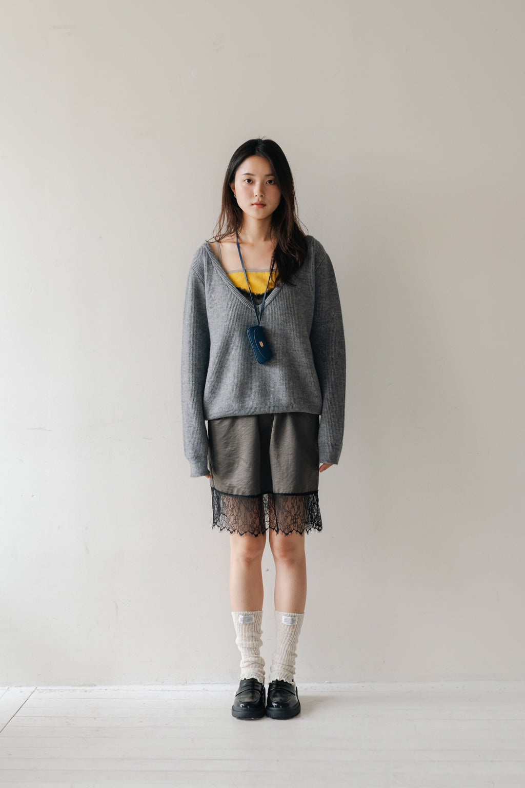 Soft Layered Knit Set-GREY