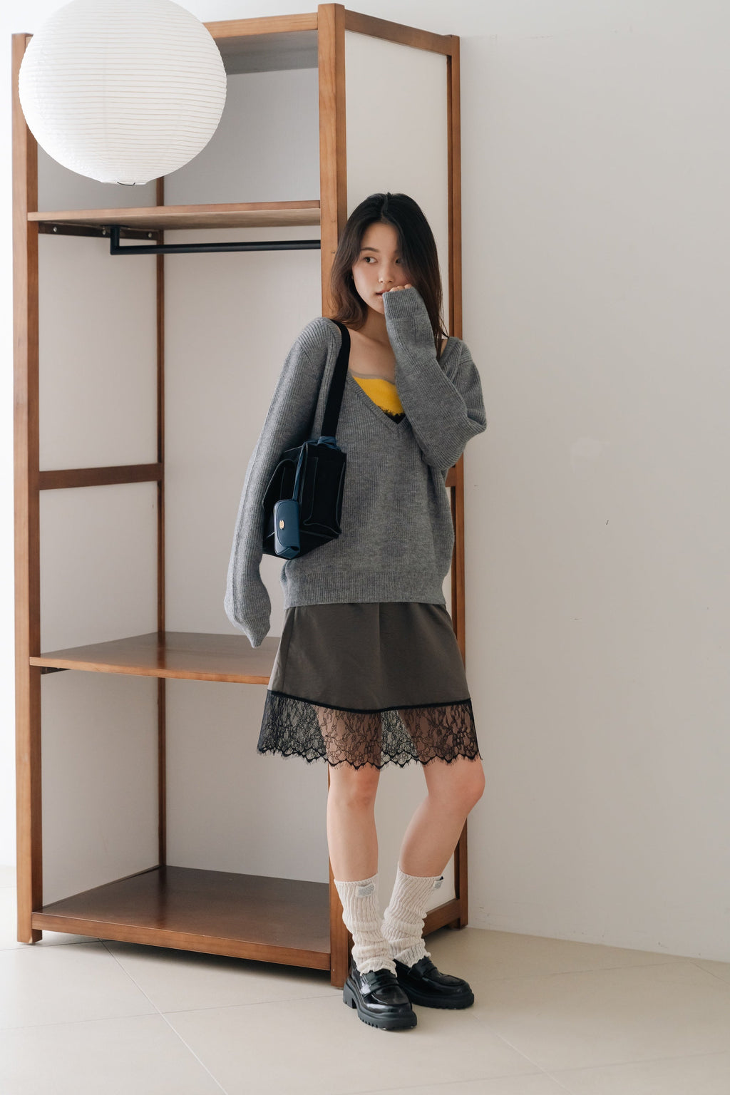 Soft Layered Knit Set-GREY