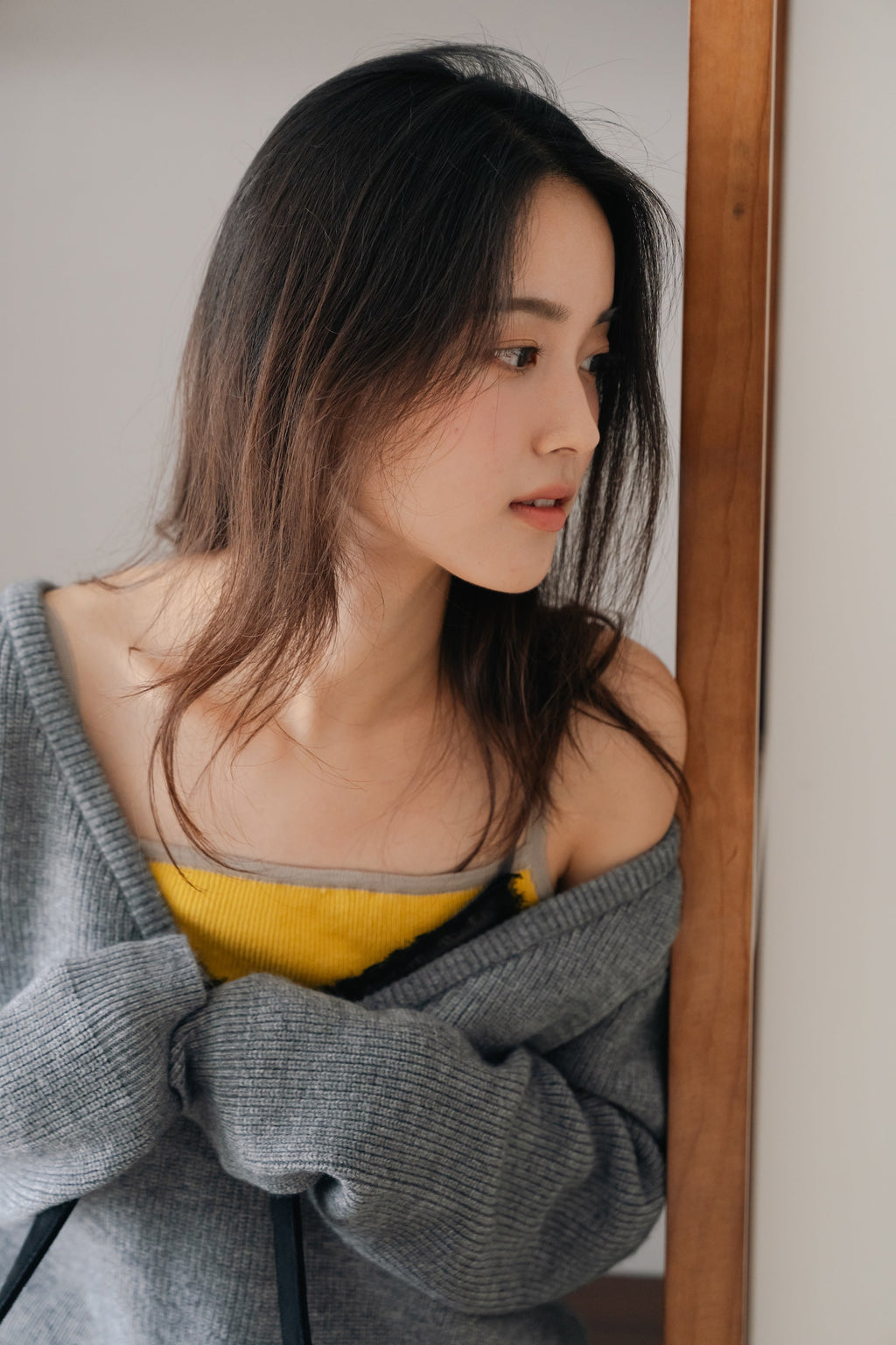 Soft Layered Knit Set-GREY