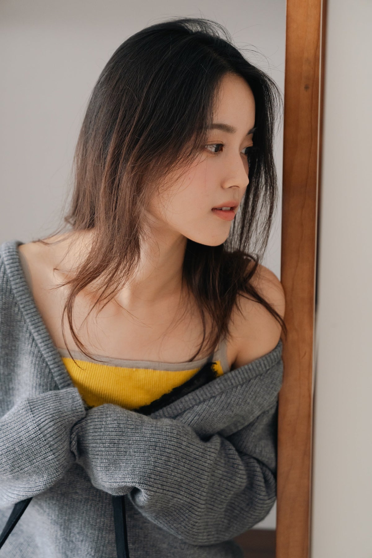 Soft Layered Knit Set-GREY