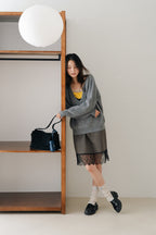 Soft Layered Knit Set-GREY