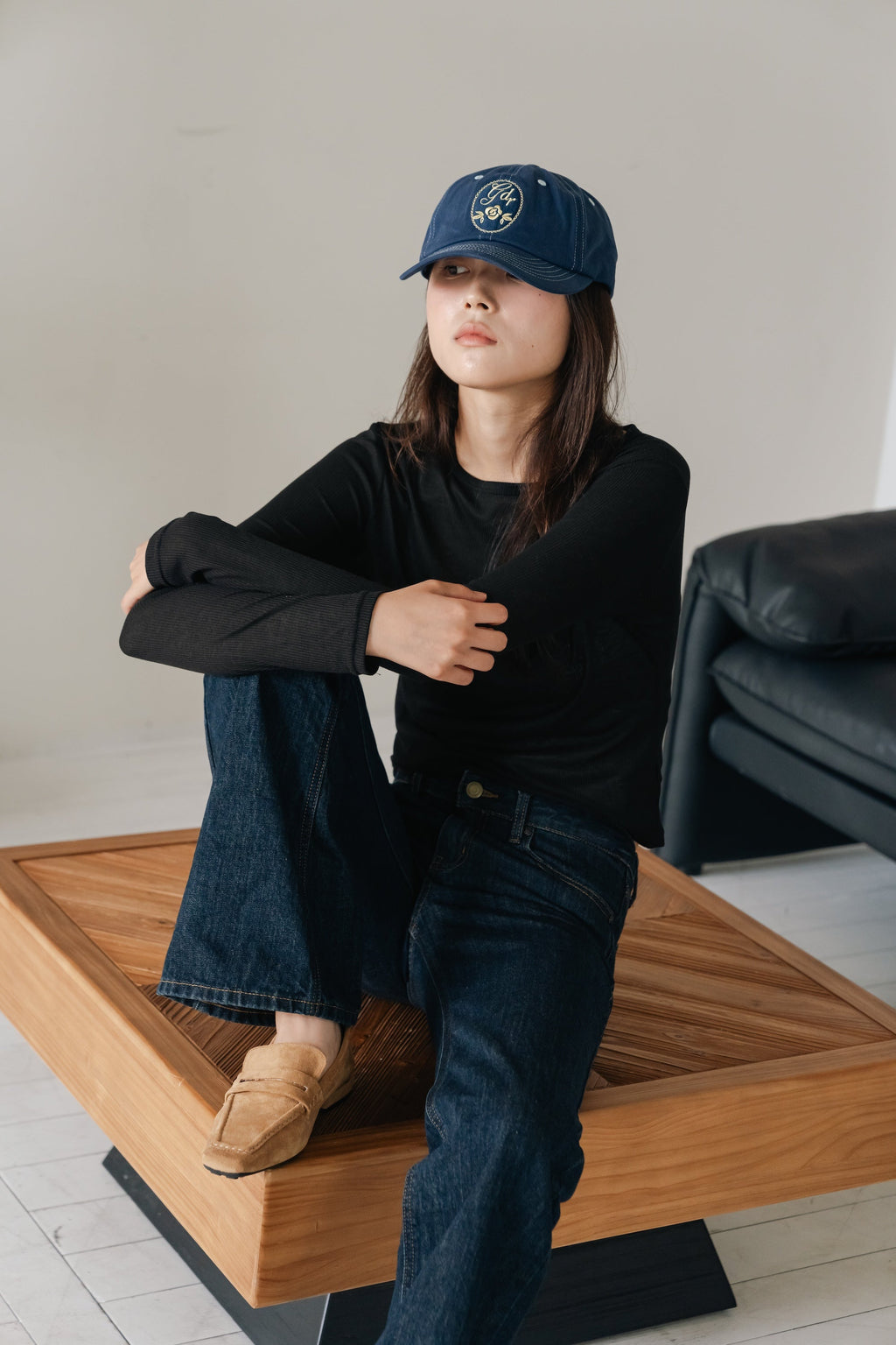 Layered basic tops-BLACK
