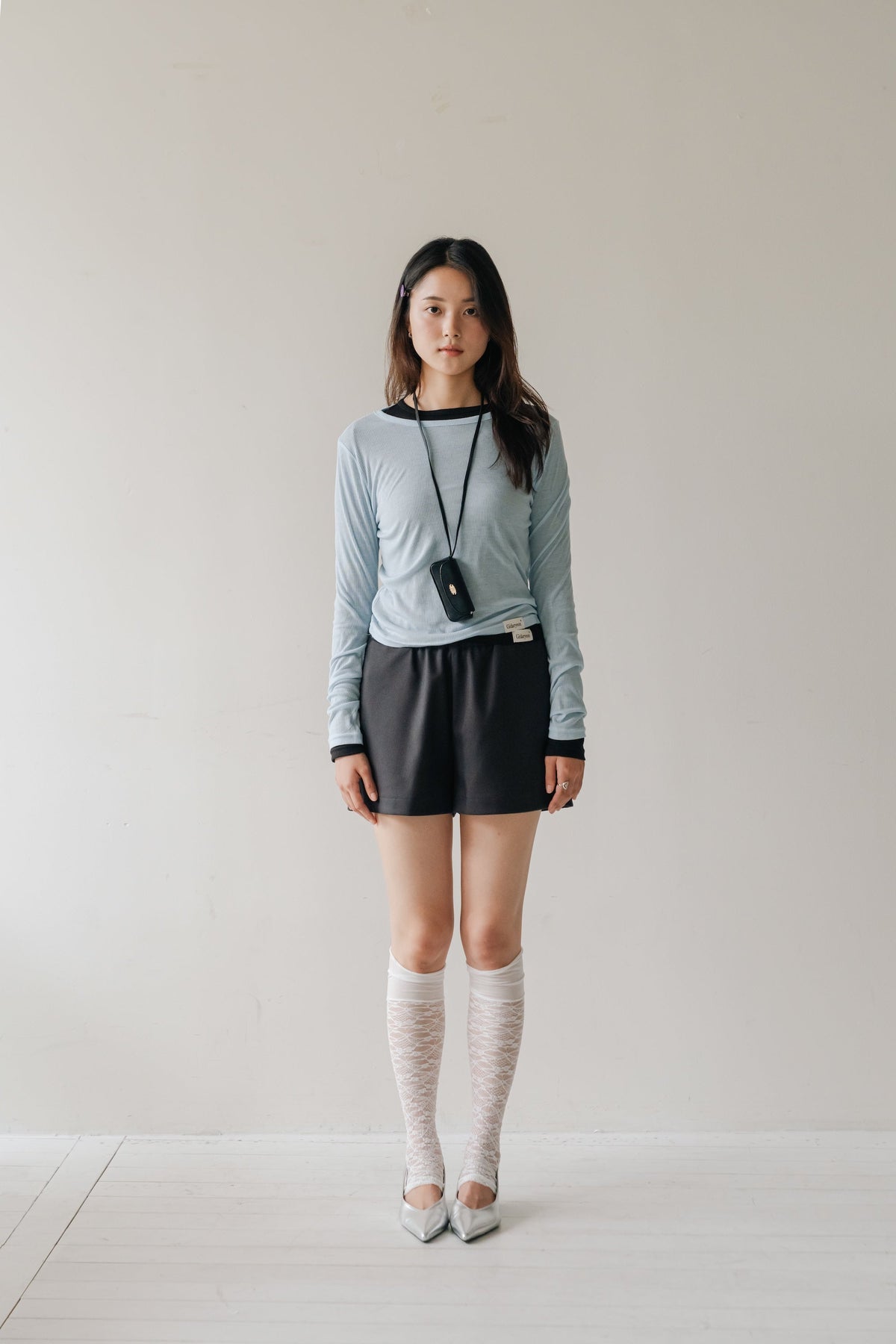 Layered basic tops-BLUE