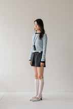 Layered basic tops-BLUE
