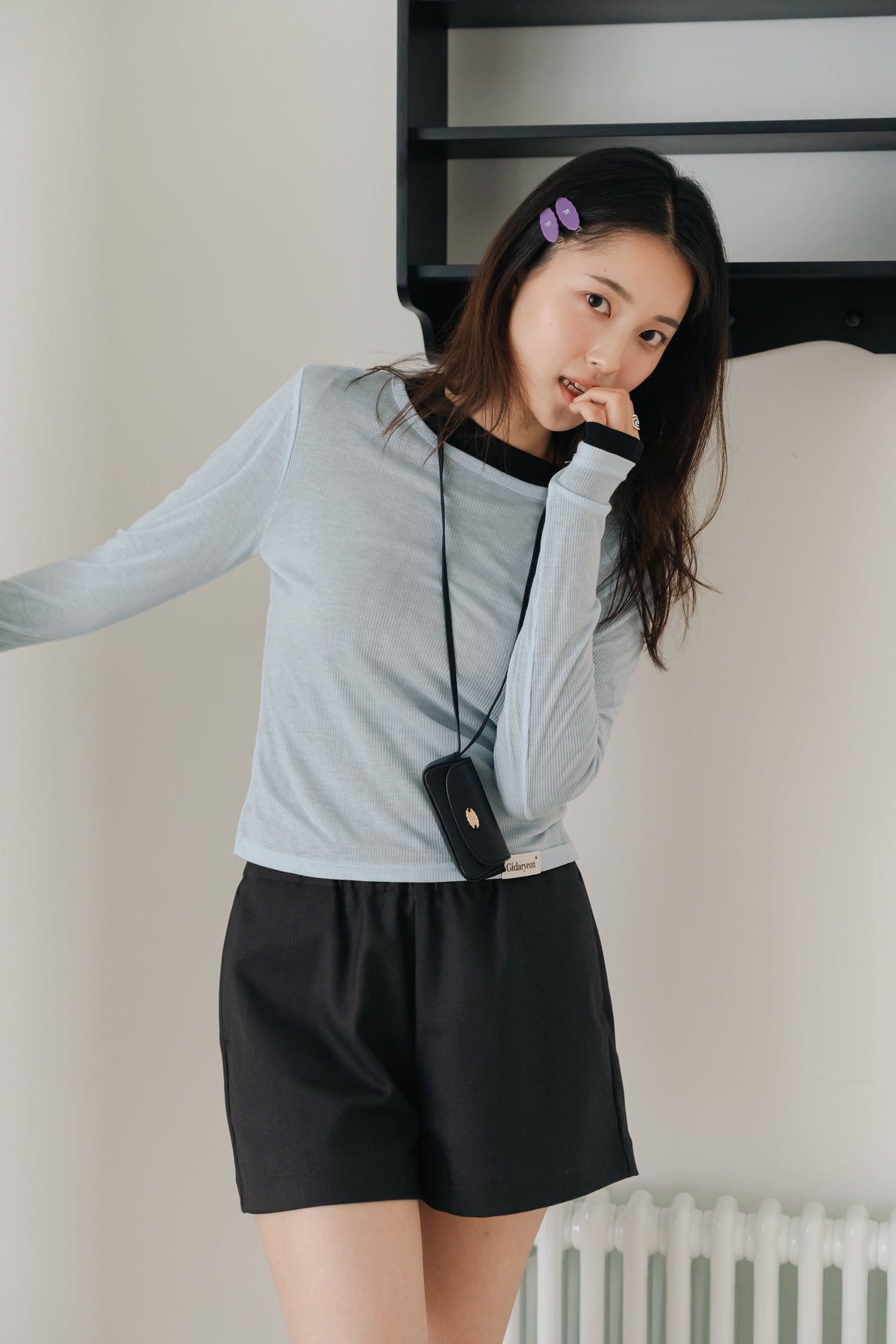 Layered basic tops-BLUE