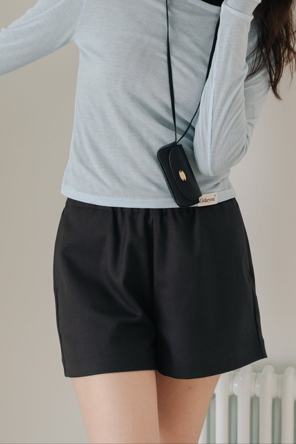Back Frill Shorts-GREY