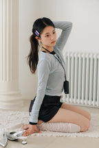Layered basic tops-BLUE