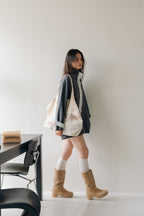 Lace Volume Coat-GREY