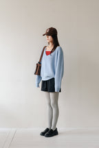 Soft Layered Knit Set-BLUE
