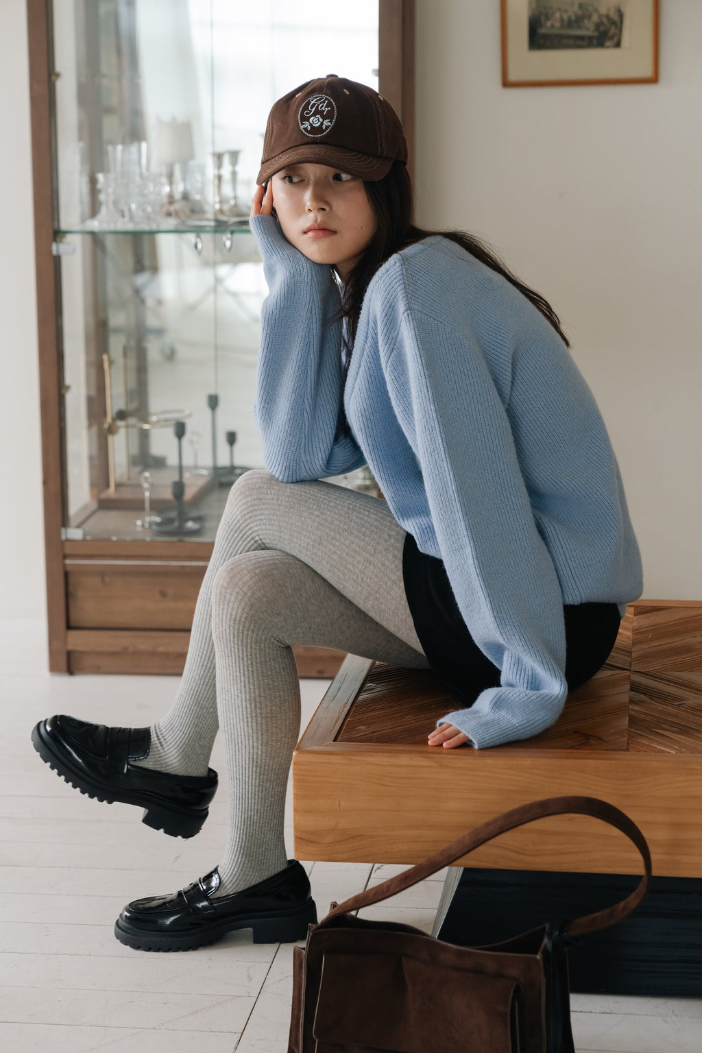Soft Layered Knit Set-BLUE