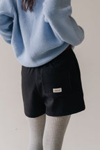 Back Frill Shorts-BLACK
