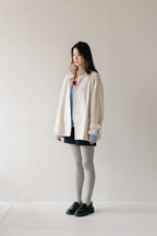 Lace Volume Coat-BEIGE