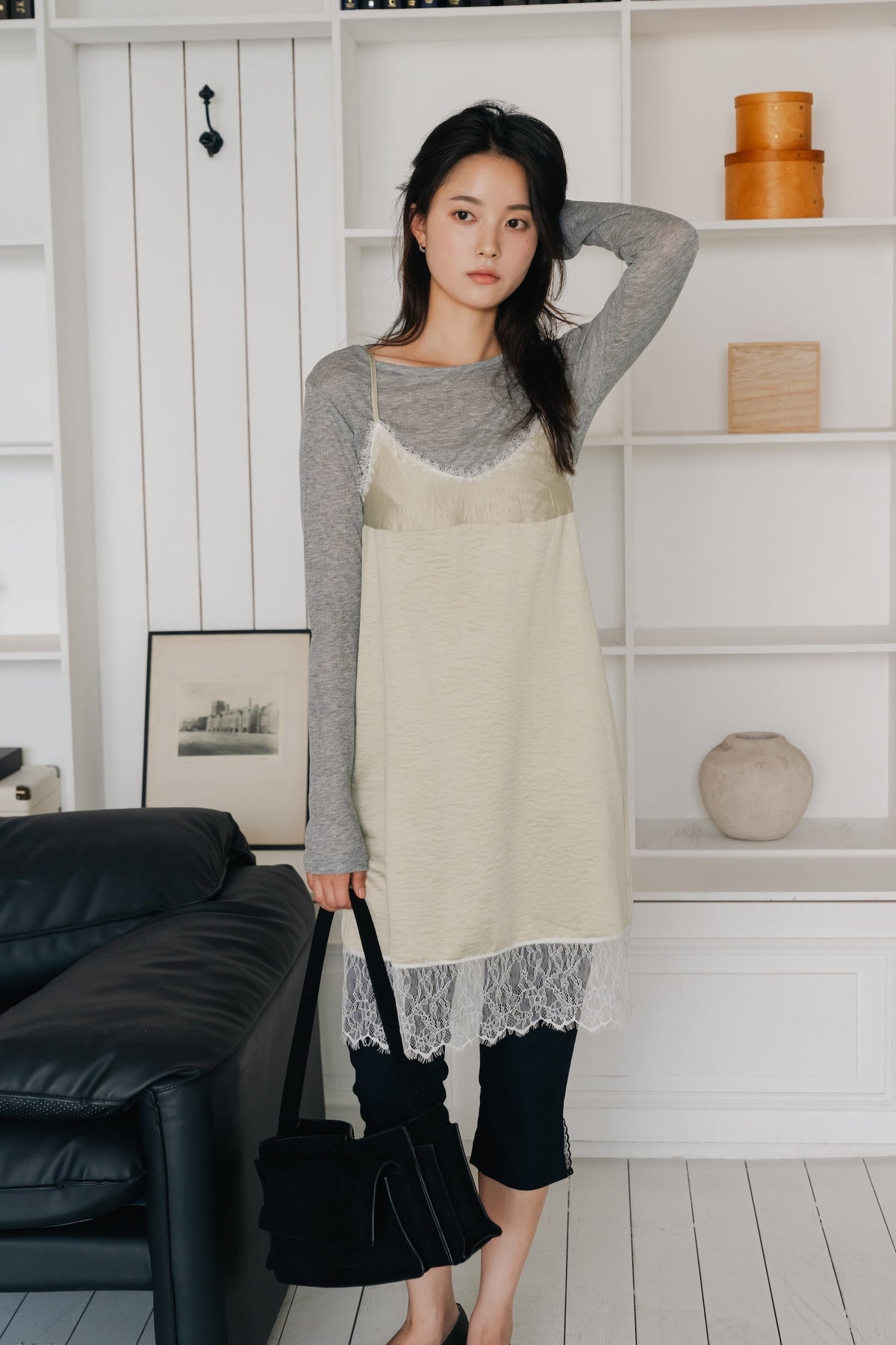 Layered basic tops-GREY