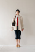 Lace Volume Coat-BEIGE