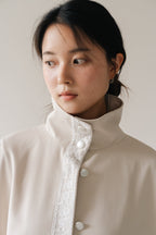 Lace Volume Coat-BEIGE