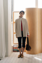 Lace Volume Coat-BEIGE