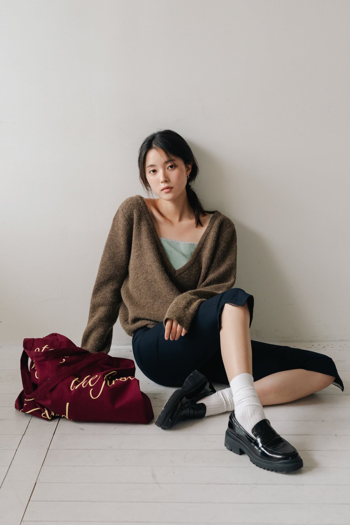 Soft Layered Knit Set-BROWN