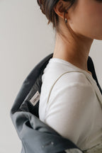 Lace Volume Coat-GREY