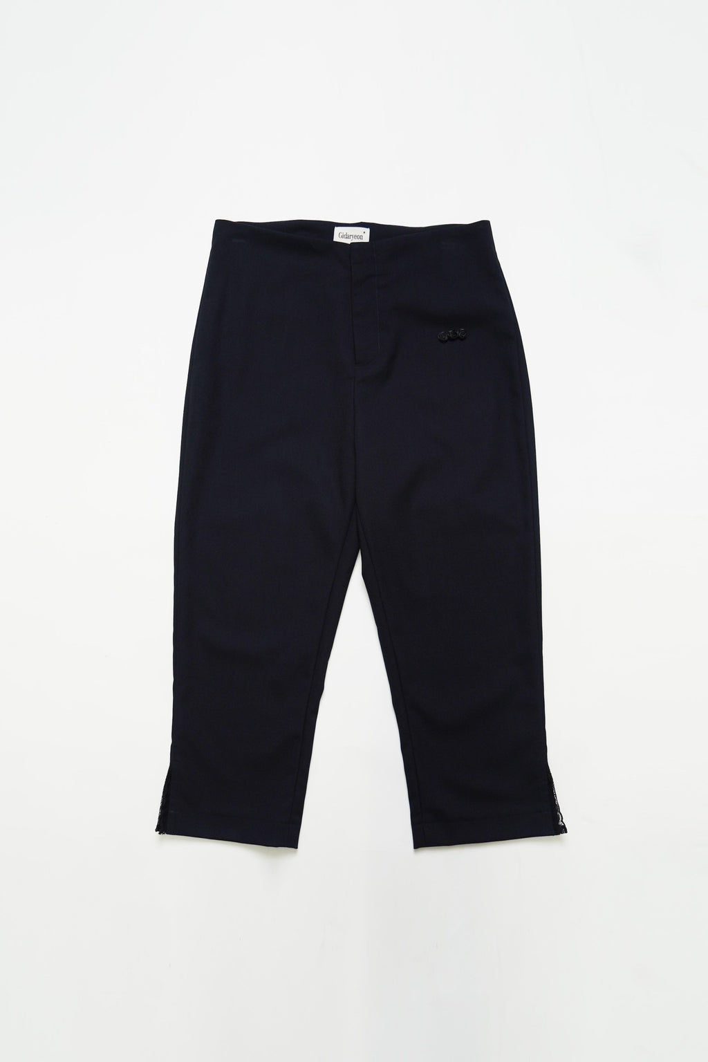 Cropped Slim Pants-NAVY