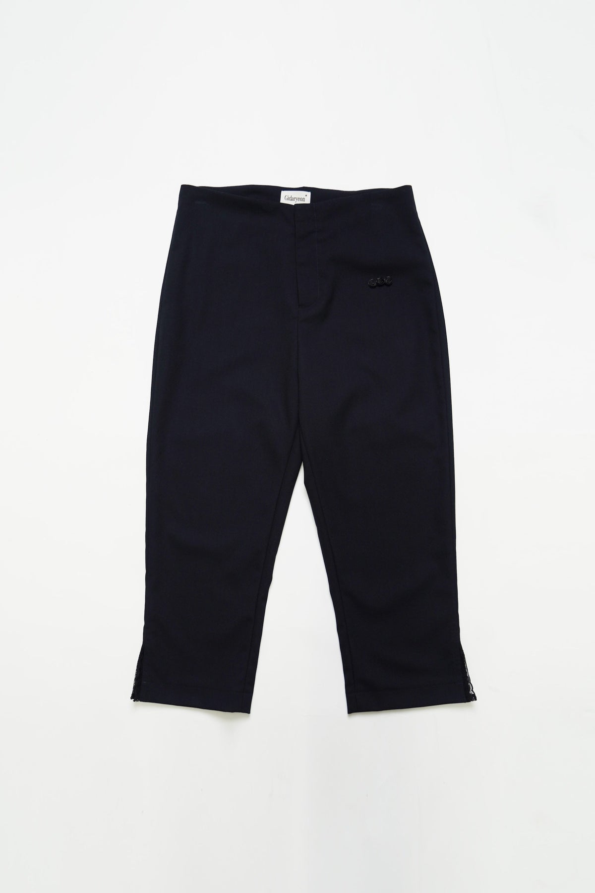 Cropped Slim Pants-NAVY
