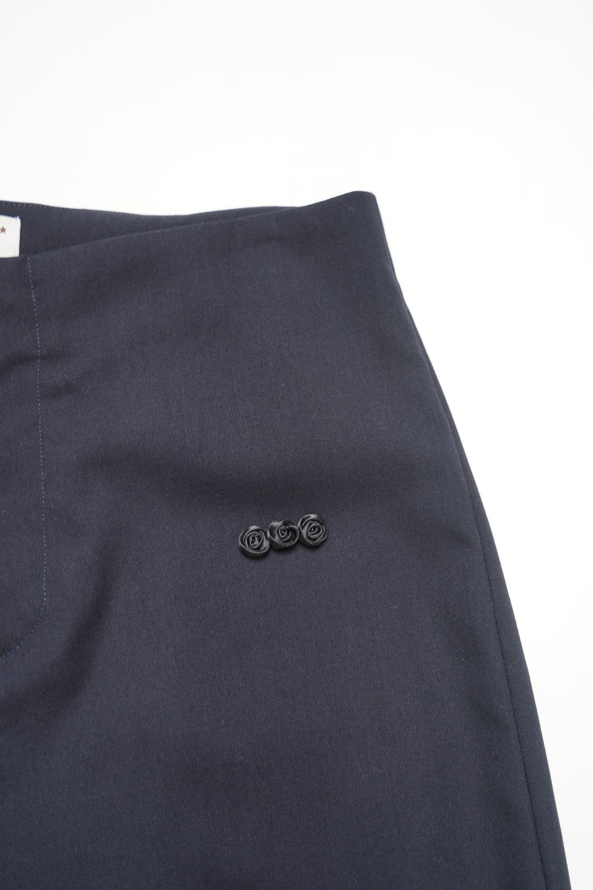 Cropped Slim Pants-NAVY