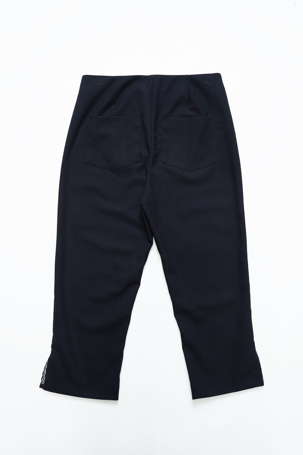 Cropped Slim Pants-NAVY