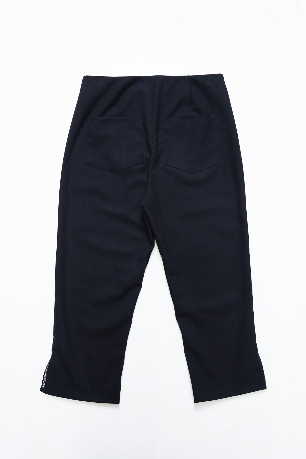 Cropped Slim Pants-NAVY
