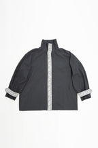 Lace Volume Coat-GREY