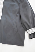 Lace Volume Coat-GREY