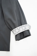 Lace Volume Coat-GREY