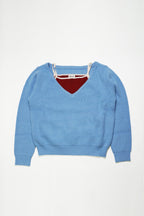 Soft Layered Knit Set-BLUE