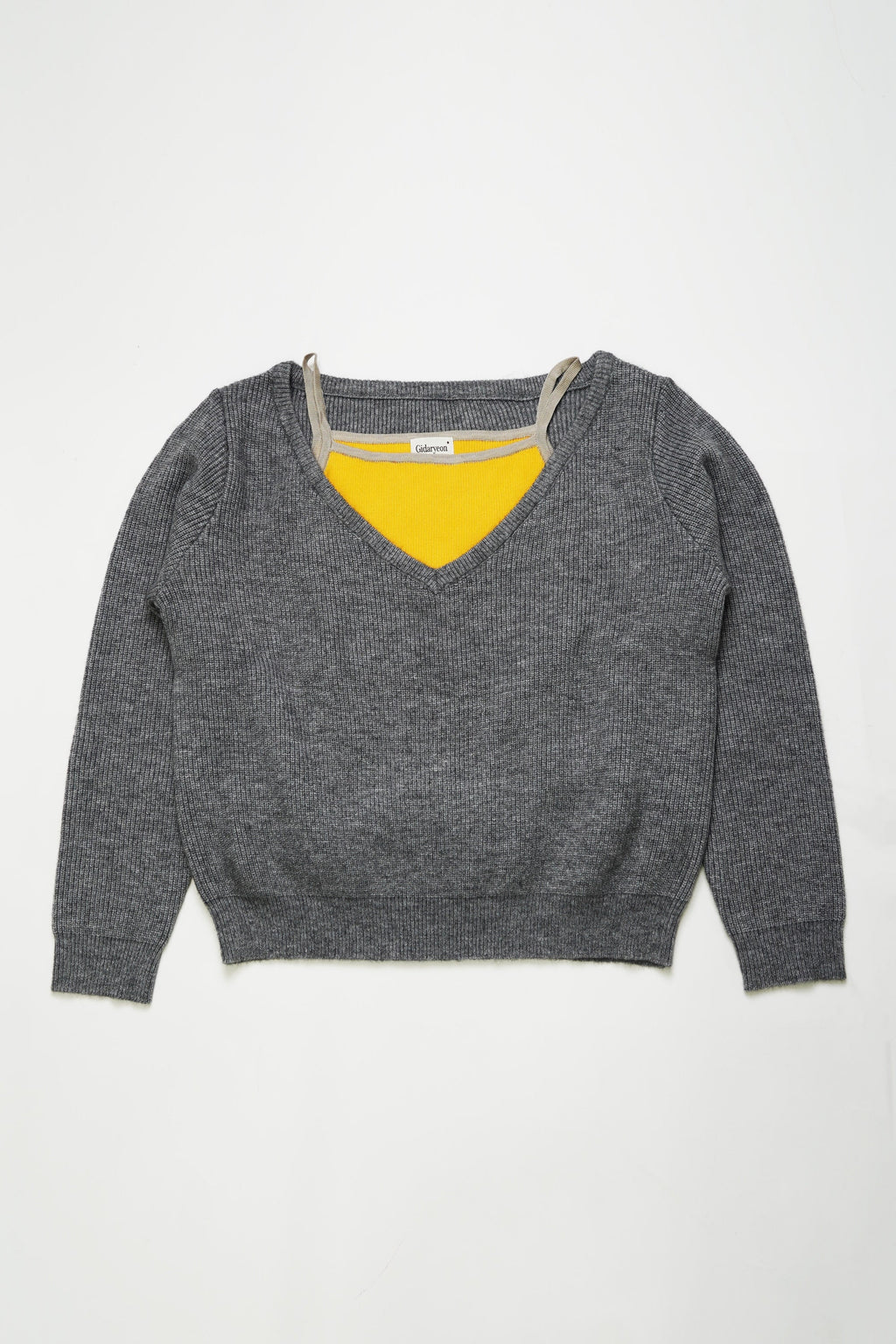 Soft Layered Knit Set-GREY