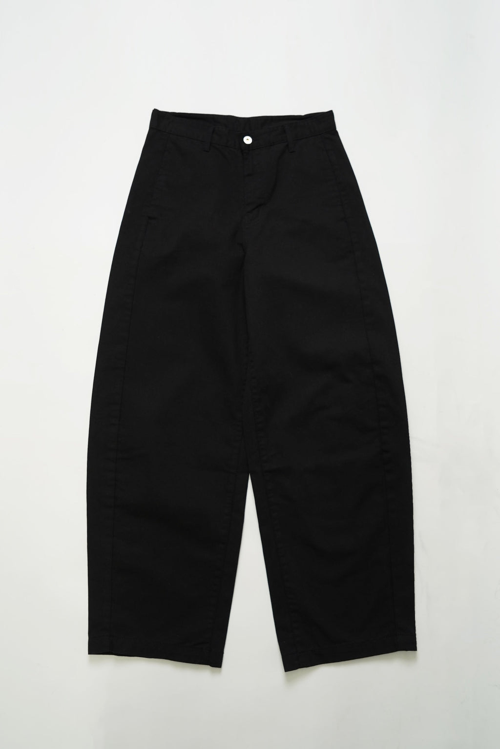 Loose fit straight pants-BLACK