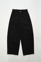 Loose fit straight pants-BLACK