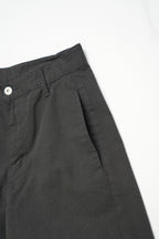 Loose fit straight pants-BLACK