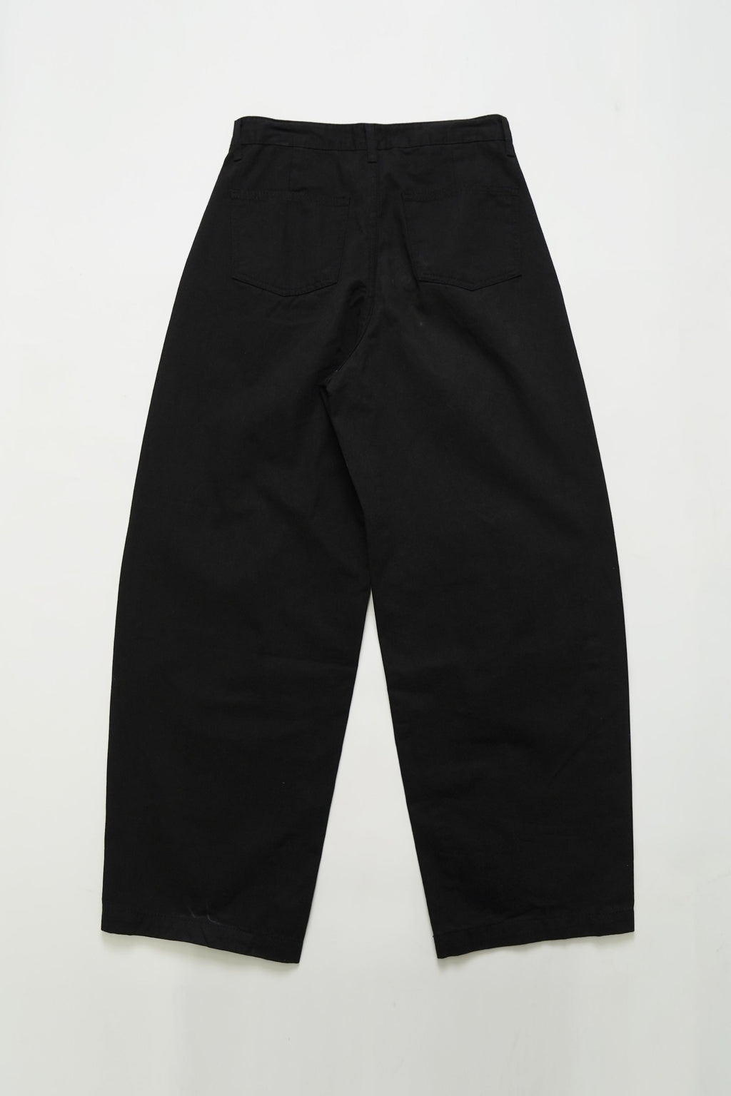 Loose fit straight pants-BLACK