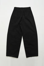 Loose fit straight pants-BLACK