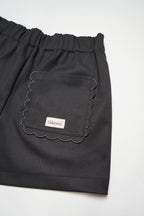 Back Frill Shorts-GREY