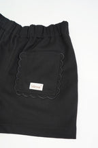 Back Frill Shorts-BLACK